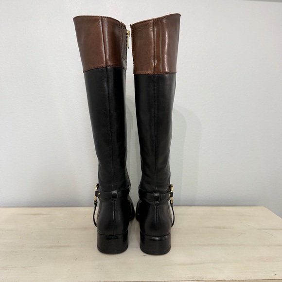 Michael Kors Black/Brown Fulton Harness Boots Size 9 - Picture 7 of 10